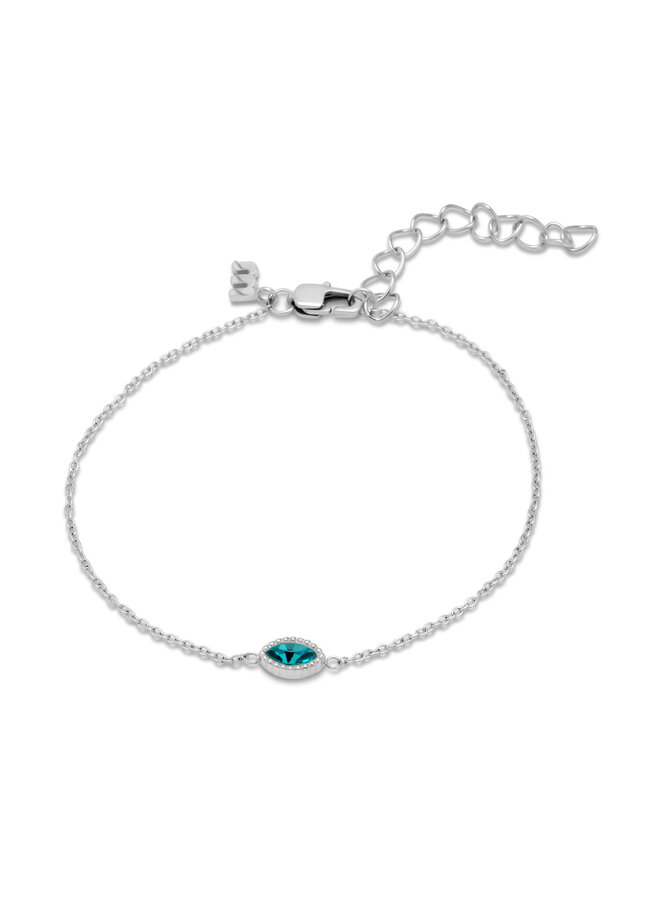 Melano Friends armband Nava Aquamarine Zilverkleurig