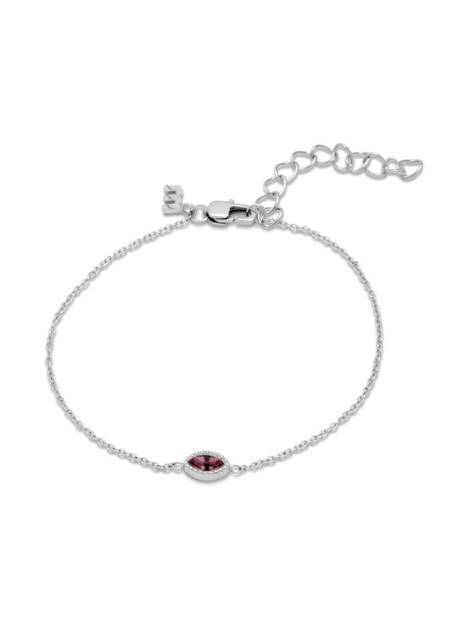Melano Friends armband Nava L. Amethyst Zilverkleurig