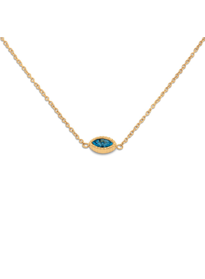 Melano Friends ketting Navee Aquamarine Goudkleurig