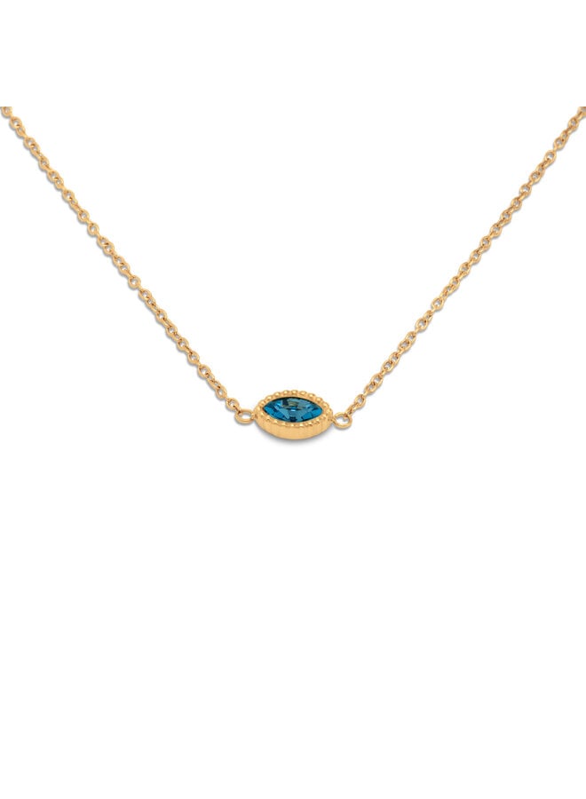 Melano Friends ketting Navee Aquamarine Goudkleurig