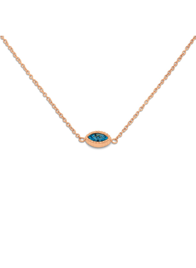 Melano Friends ketting Navee Aquamarine Rosékleurig