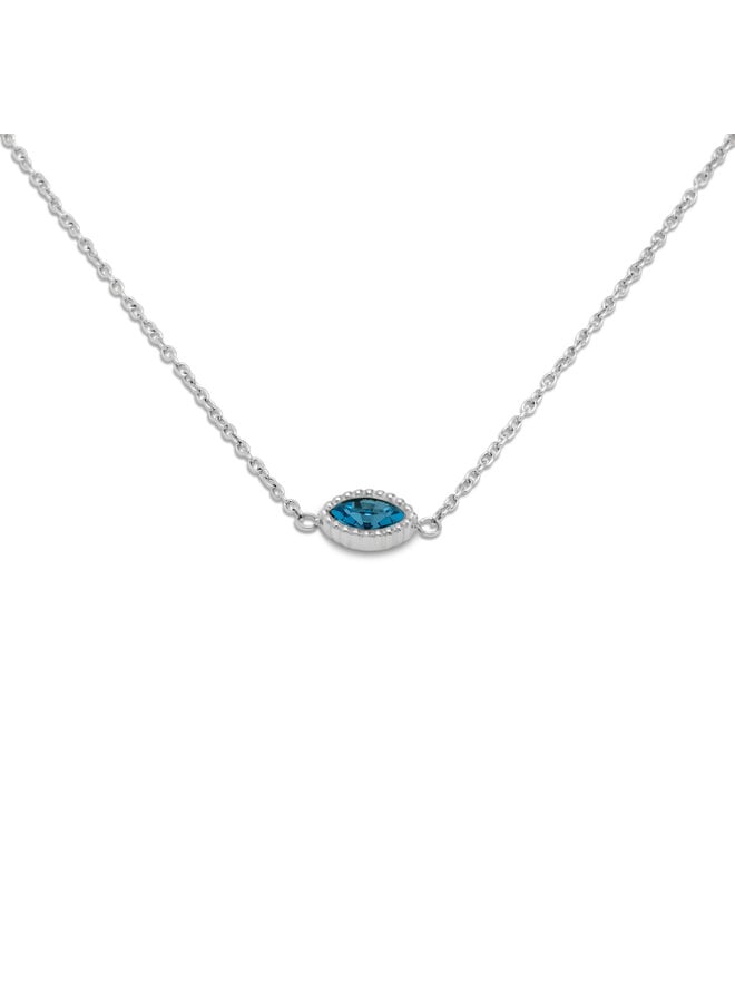 Melano Friends ketting Navee Aquamarine Zilverkleurig