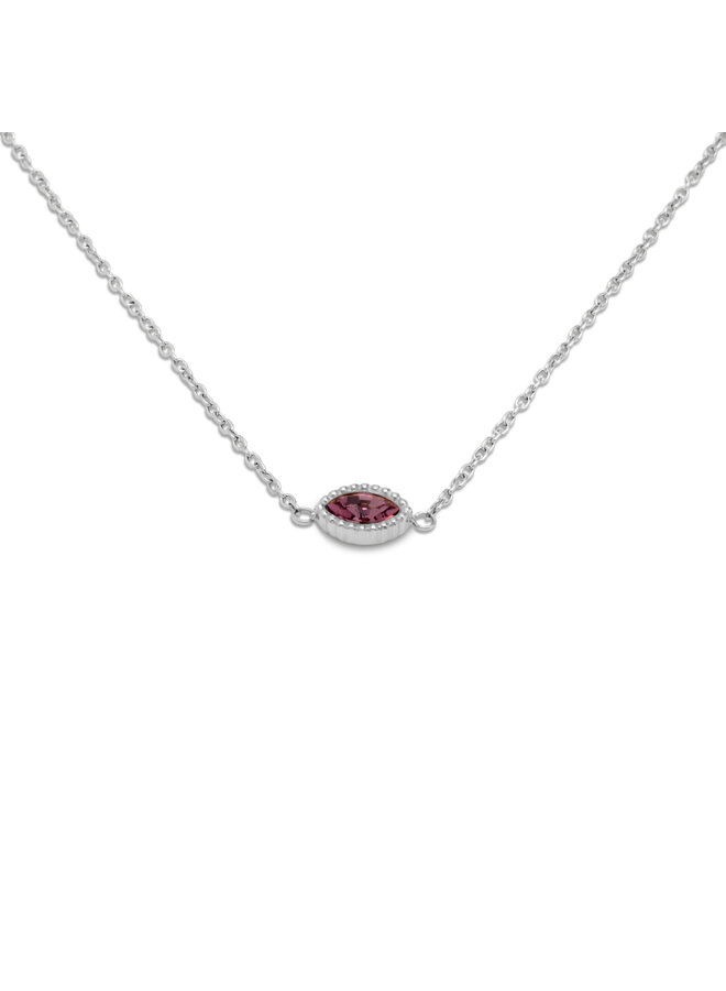 Melano Friends ketting Navee L. Amethyst Zilverkleurig