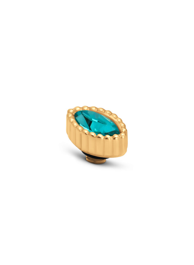 Melano Twisted meddy Navette L. Turquoise Goudkleurig