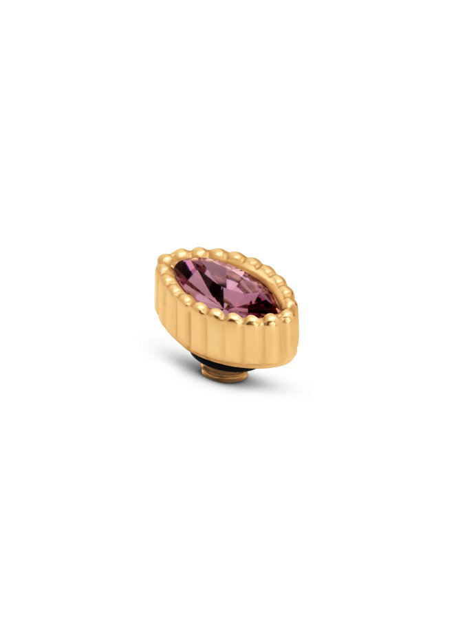 Melano Twisted meddy Navette Light Amethyst Goudkleurig