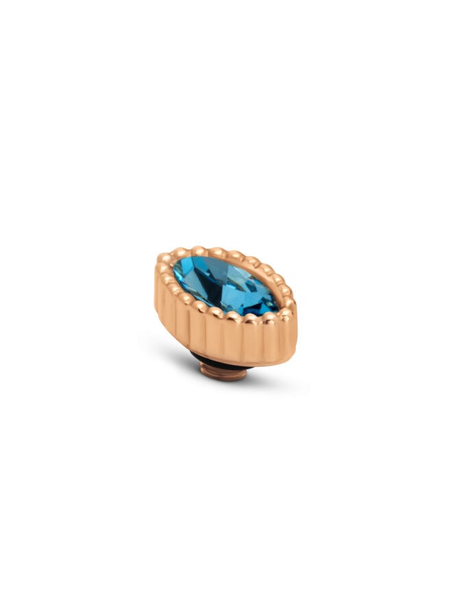 Melano Twisted meddy Navette Aquamarine Rosékleurig