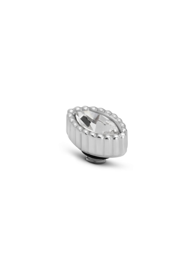 Melano Twisted meddy Navette Crystal Zilverkleurig