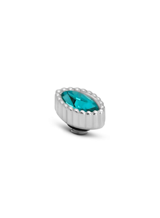 Melano Twisted meddy Navette L. Turquoise Zilverkleurig
