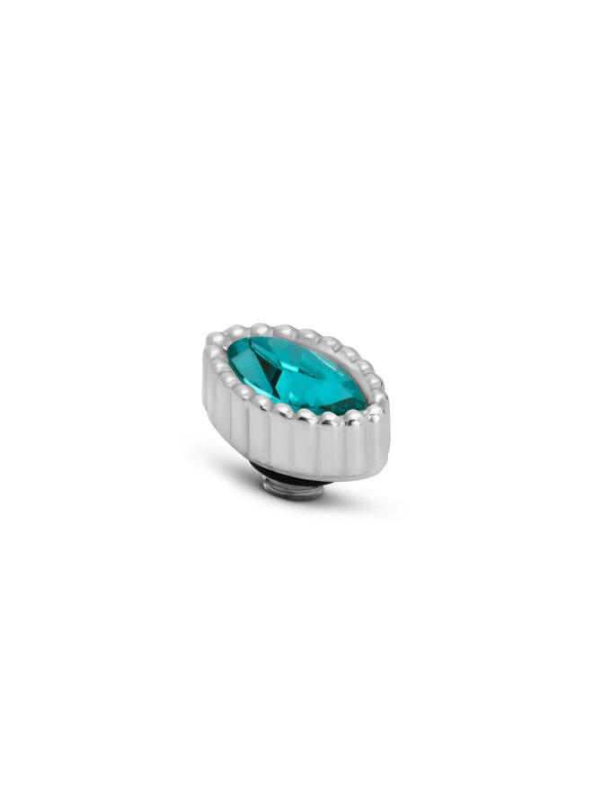 Melano Twisted meddy Navette L. Turquoise Zilverkleurig