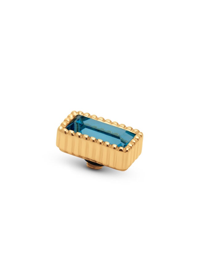 Melano Twisted meddy Bar Aquamarine Goudkleurig