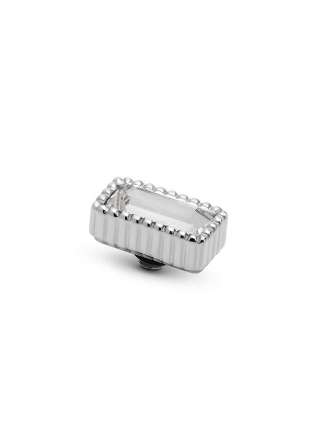 Melano Twisted meddy Bar Crystal Zilverkleurig