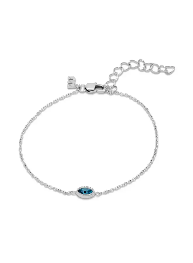 Melano Friends armband Nava Aquamarine Zilverkleurig