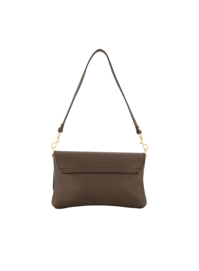 Jewelz tas Lara Classic Grain Donkerbruin/Goudkleurig