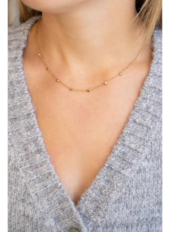 My Jewellery ketting Kleine Hartjes Goudkleurig