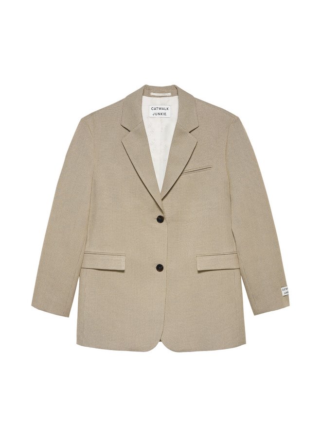 Blazer Oversized Check Coffee Bean
