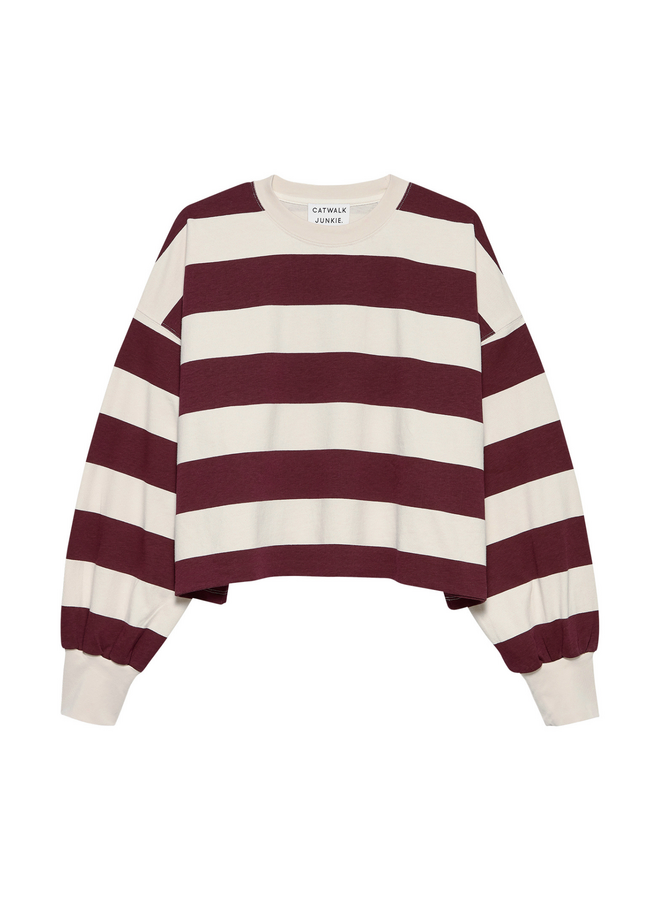 Sweater Oversized Stripe Merlot