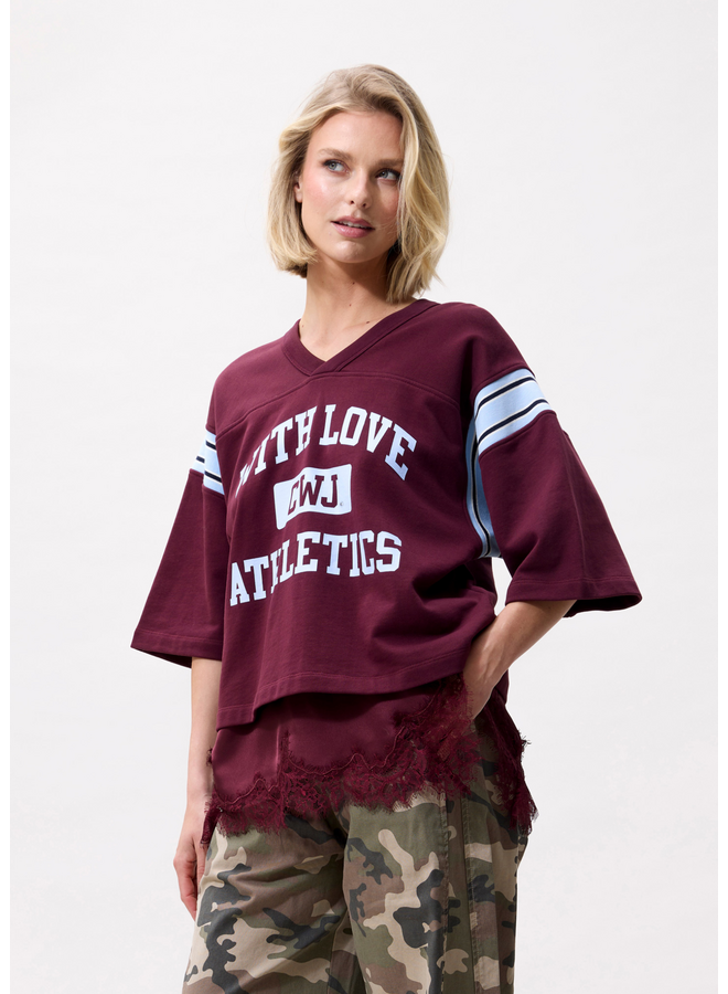 Top Sporty Graphic Merlot