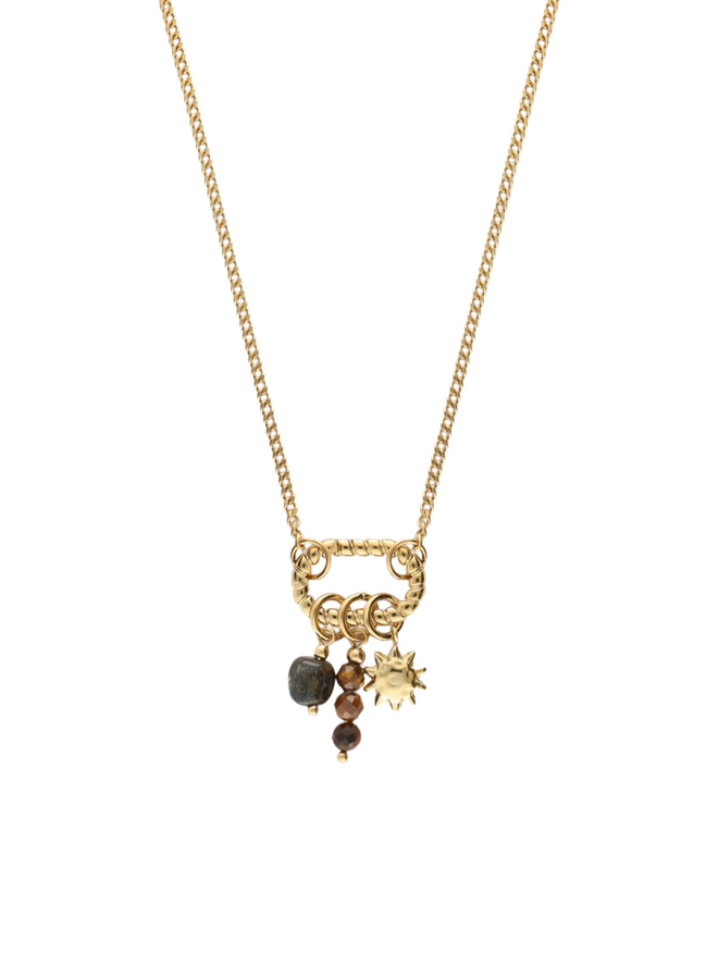 My Jewellery ketting Sunrocks Zon Bruin/Goudkleurig