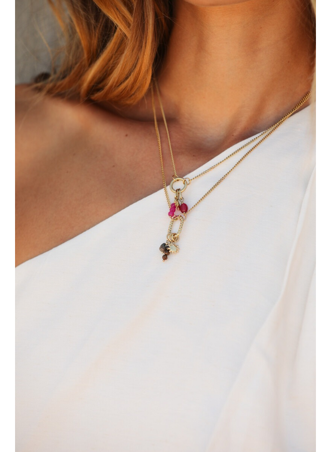 My Jewellery ketting Sunrocks Zon Bruin/Goudkleurig