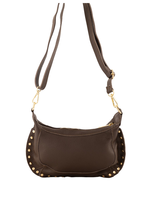 Jewelz tas Monica Classic Grain Donkerbruin/Goudkleurig
