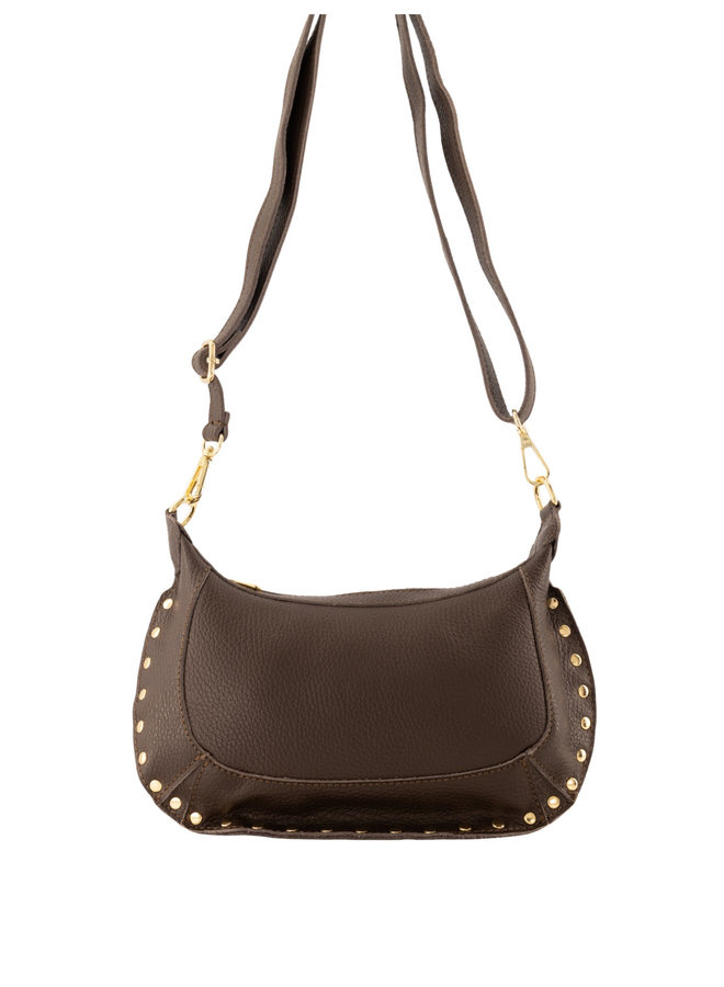 Jewelz tas Monica Classic Grain Donkerbruin/Goudkleurig
