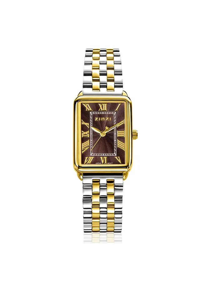 Zinzi horloge Elegance ZIW1936 Zilver-/Goudkleurig/Bruin