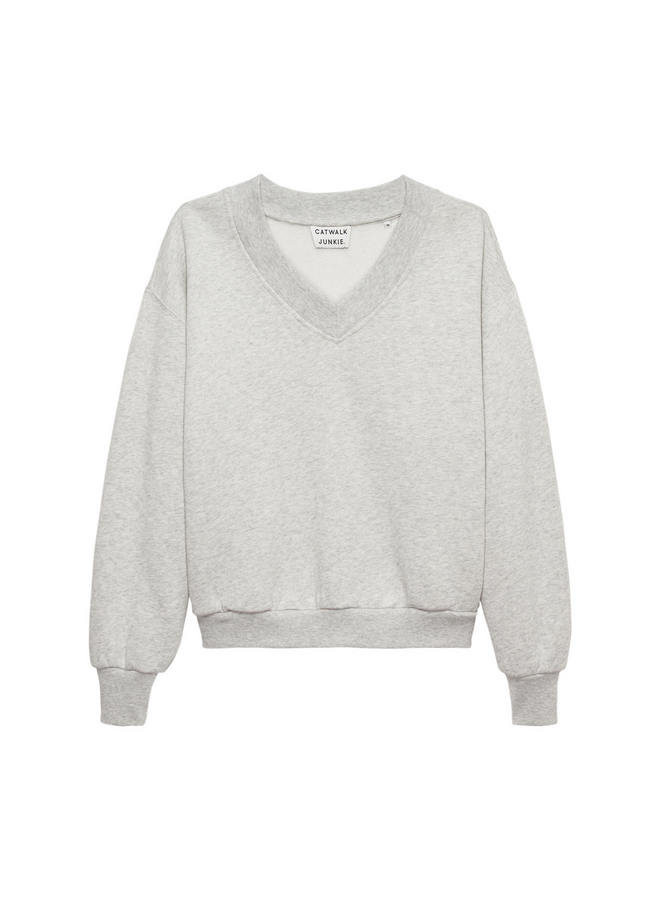 Sweater V-Neck Grey Melange