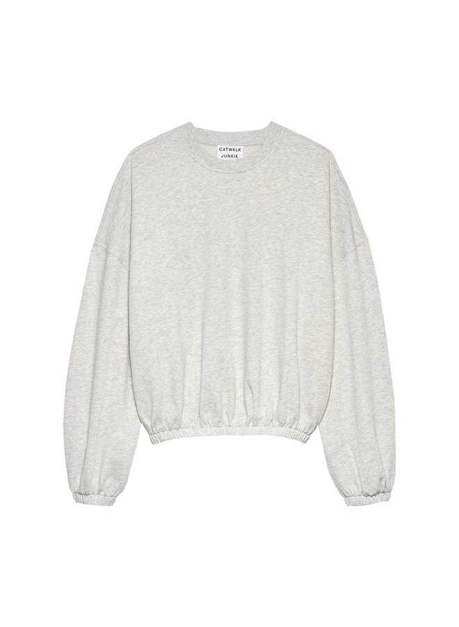 Sweater Oversized Graphic Light Grey Melange