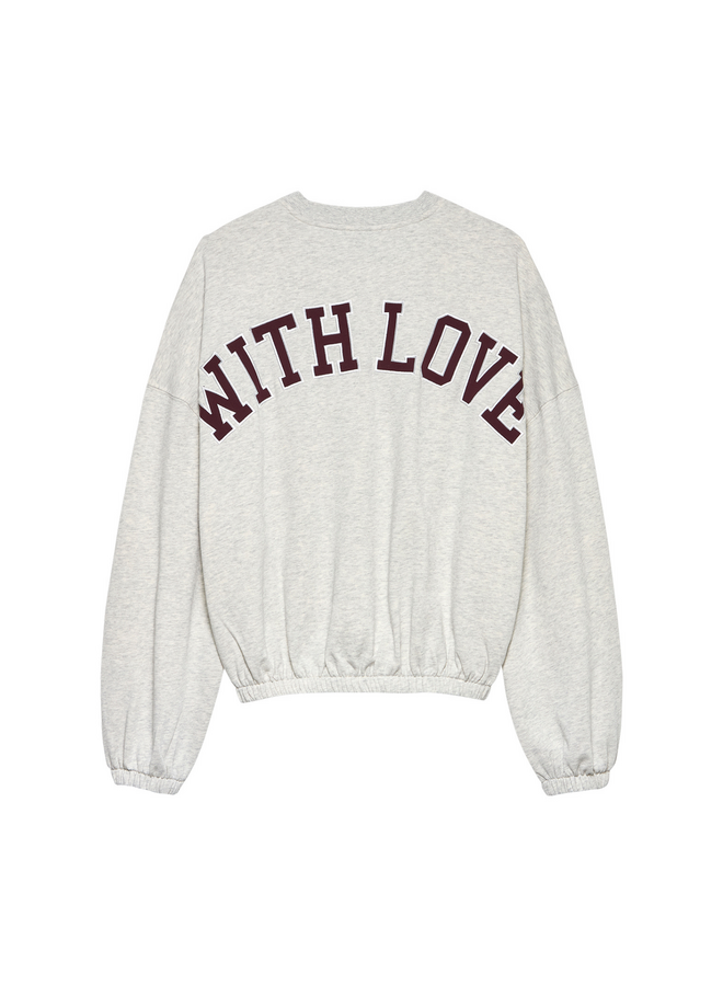 Sweater Oversized Graphic Light Grey Melange