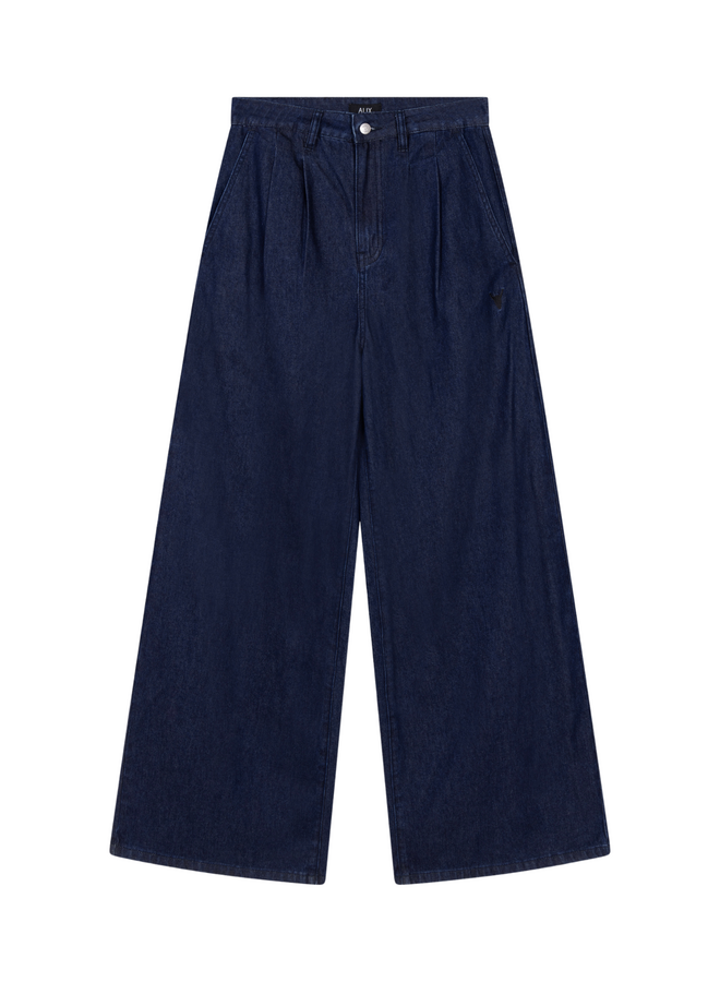Jeans Wide Leg Indigo Denim
