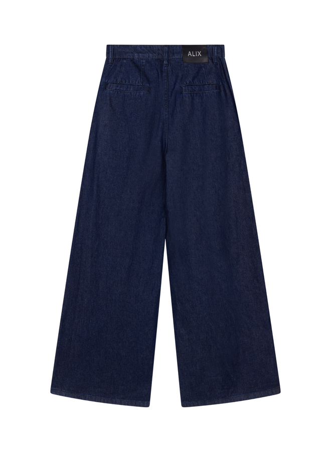 Jeans Wide Leg Indigo Denim