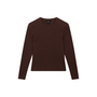 Top Knitted Rib Warm Brown