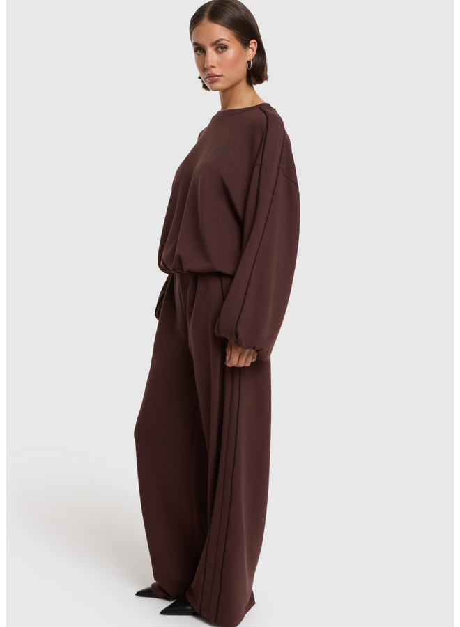 Broek Knitted Piping Warm Brown