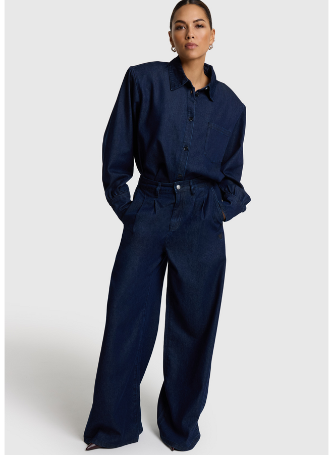 Jeans Wide Leg Indigo Denim