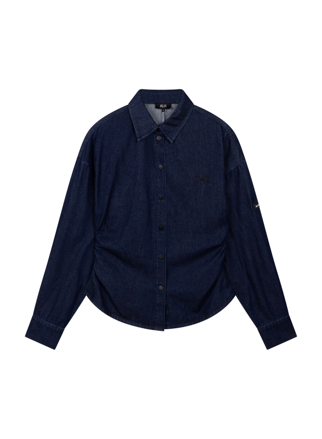 Blouse Fitted Waist Indigo Denim