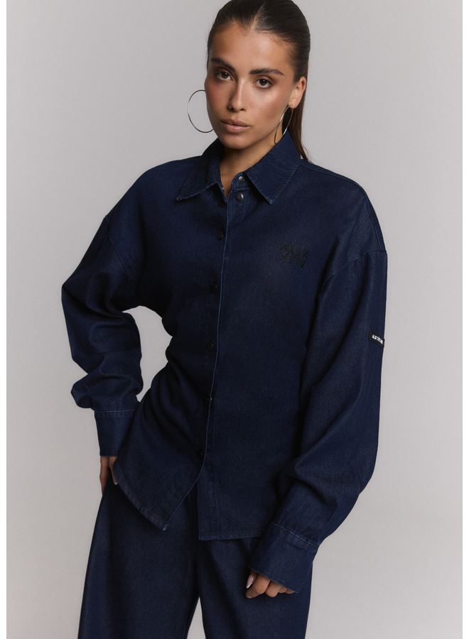 Blouse Fitted Waist Indigo Denim