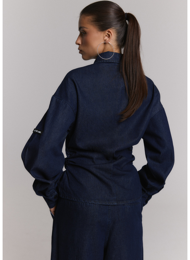 Blouse Fitted Waist Indigo Denim
