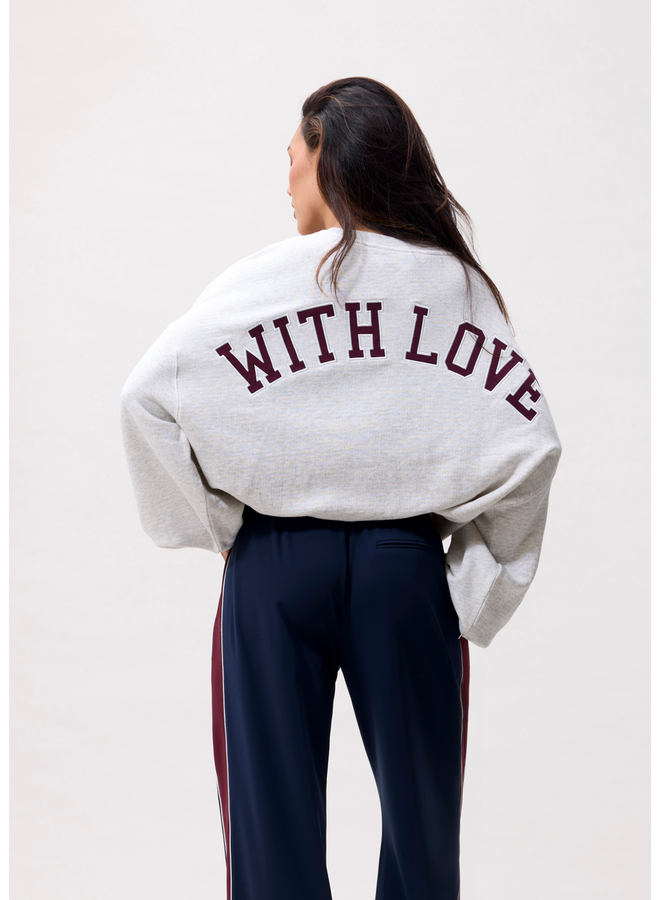 Sweater Oversized Graphic Light Grey Melange