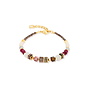 COEUR de LION armband 3041/0310 Rood/Beige/Goud Verguld