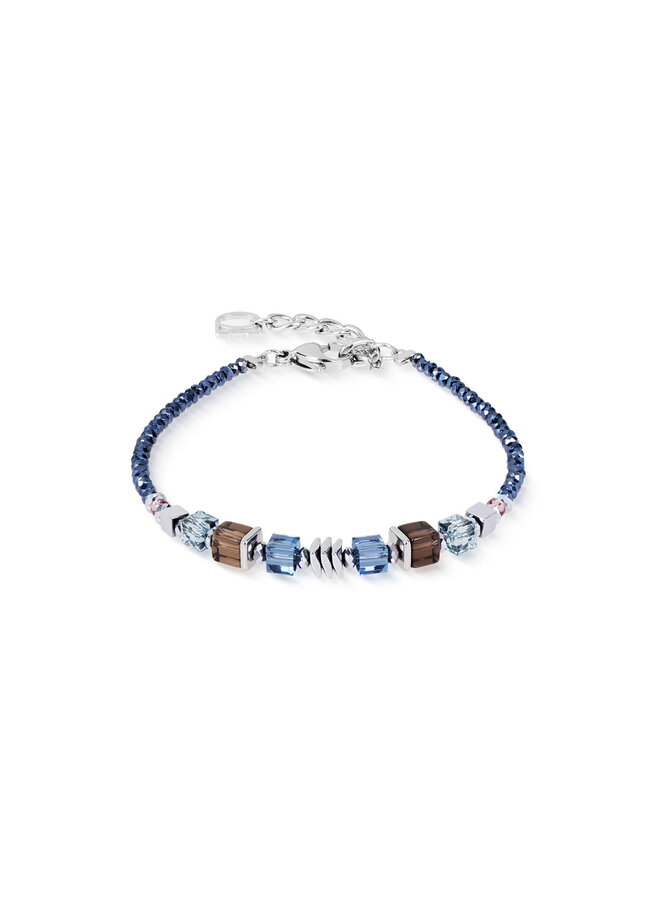 COEUR de LION armband 3044/0712 Blauw/Grijs/Zilverkleurig