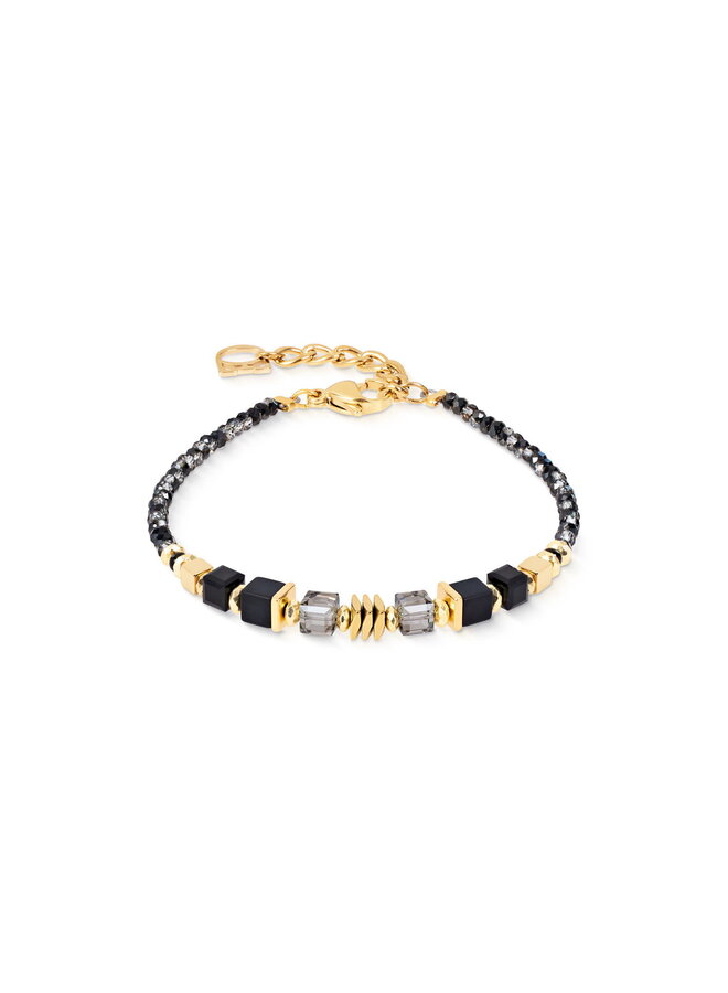 COEUR de LION armband 3044/1316 Zwart/Goud Verguld