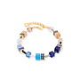 COEUR de LION armband 2838/1007 Beige/Blauw/Goud Verguld