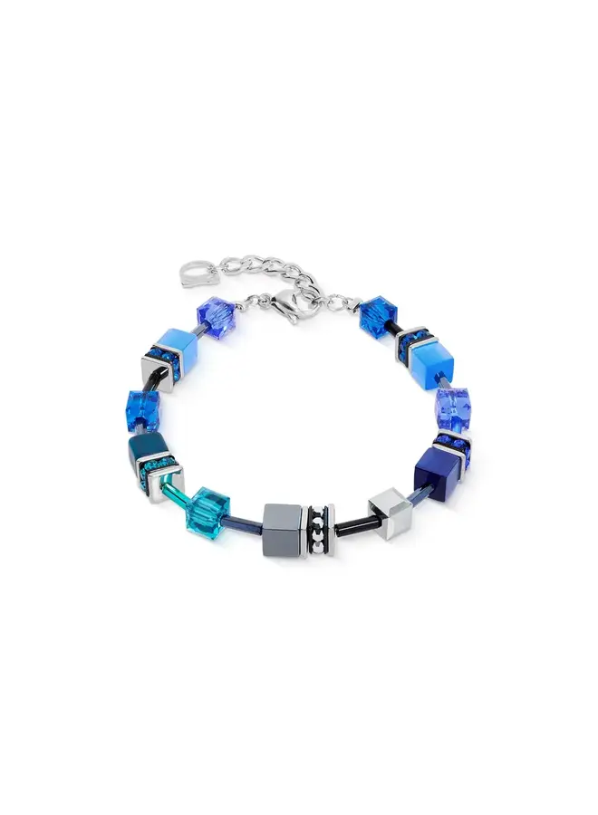 COEUR de LION armband 2838/0729 Blauw/Petrol/Zilverkleurig