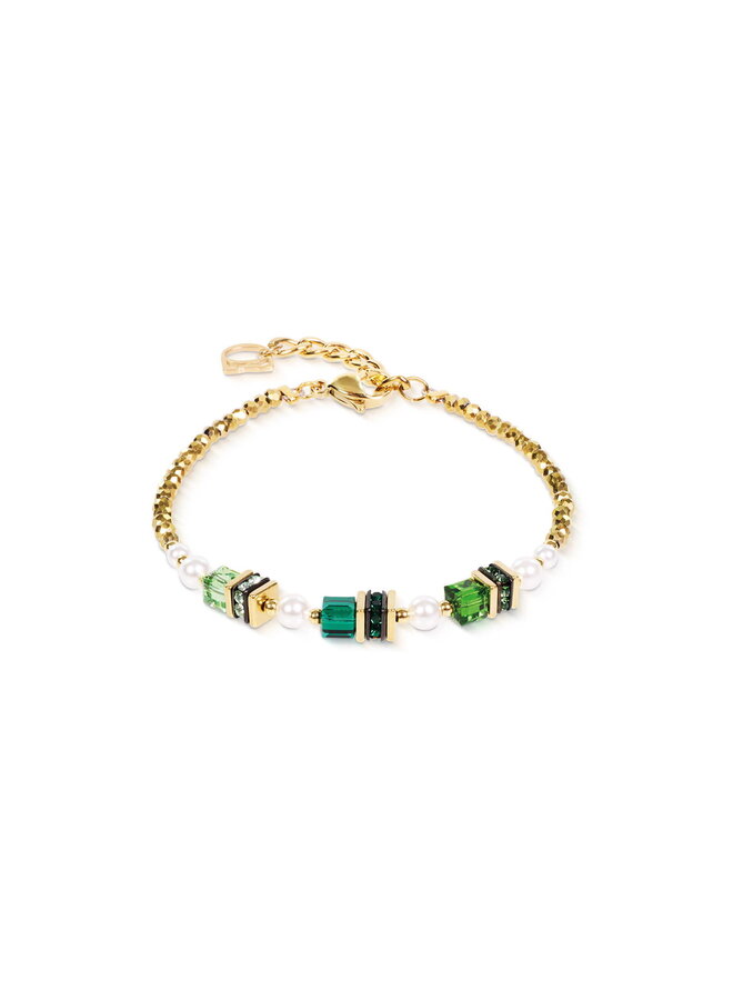 COEUR de LION armband 4567/0516 Groen/Goud Verguld