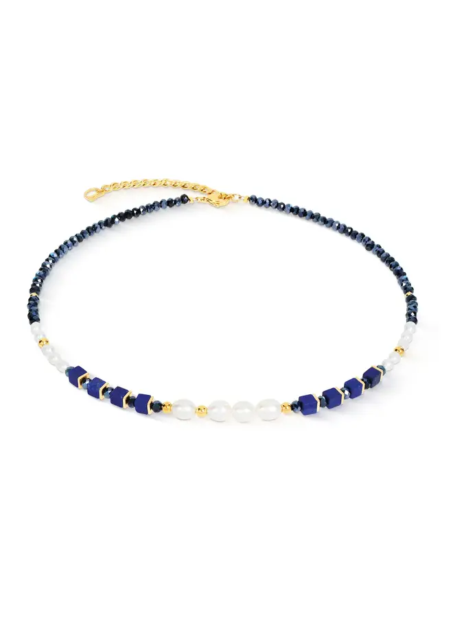 COEUR de LION ketting 1135/0700 Blauw/Goud Verguld