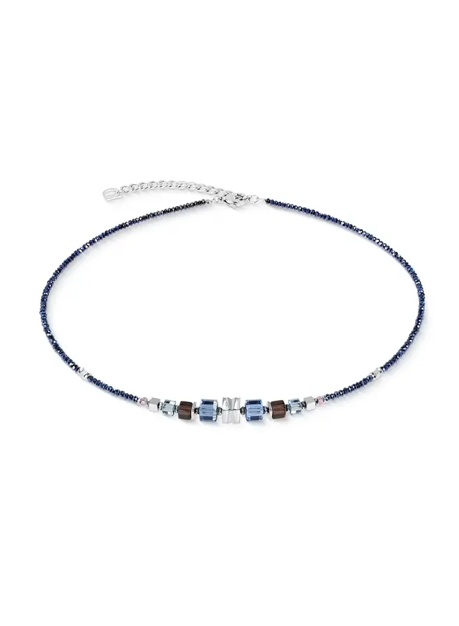 COEUR de LION ketting 3044/0712 Blauw/Grijs/Zilverkleurig