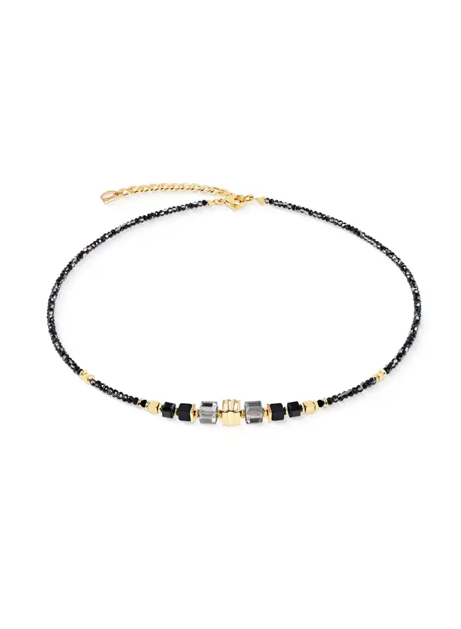 COEUR de LION ketting 3044/1316 Zwart/Goud Verguld