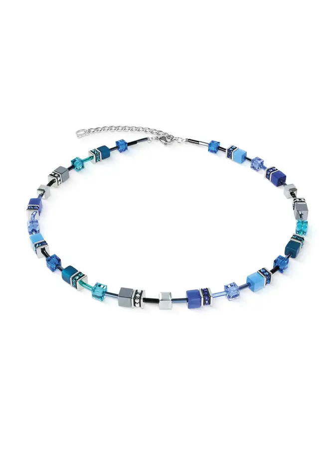 COEUR de LION ketting 2838/0729 Blauw/Petrol/Zilverkleurig