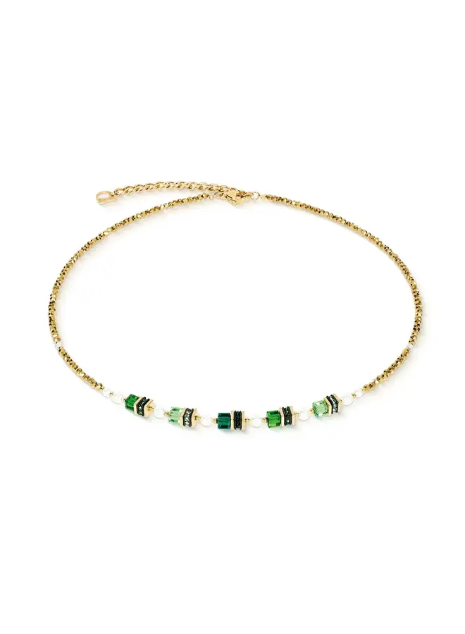 COEUR de LION ketting 4567/0516 Groen/Goud Verguld