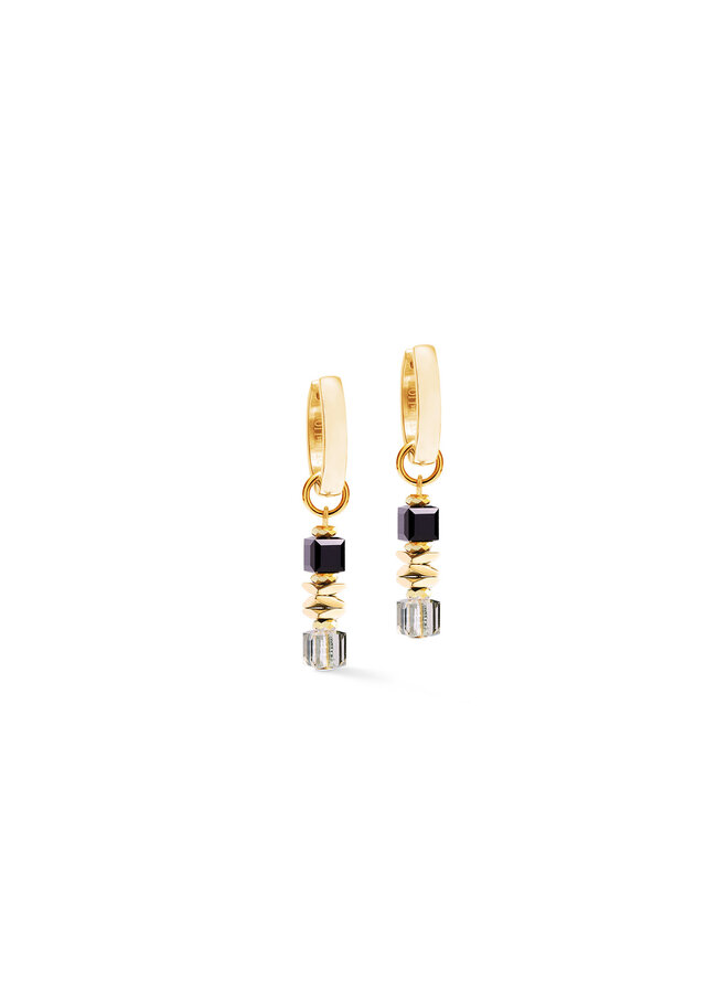 COEUR de LION oorbellen 3044/1316 Zwart/Goud Verguld